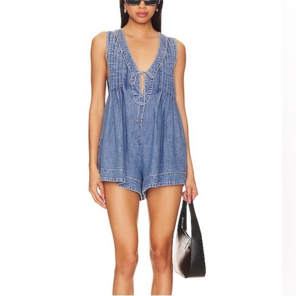 Free People Webster Denim Romper